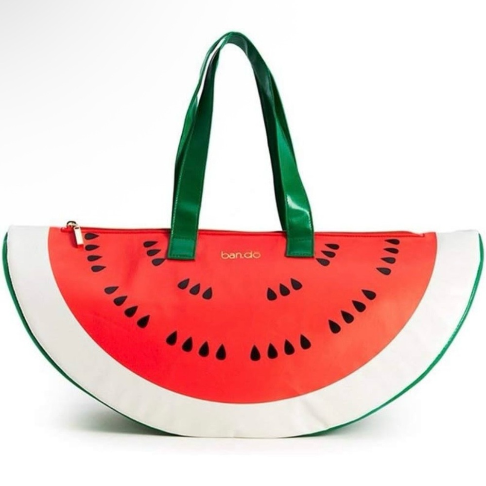 ban.do Watermelon Slice Cooler Bag in Red, White & Green